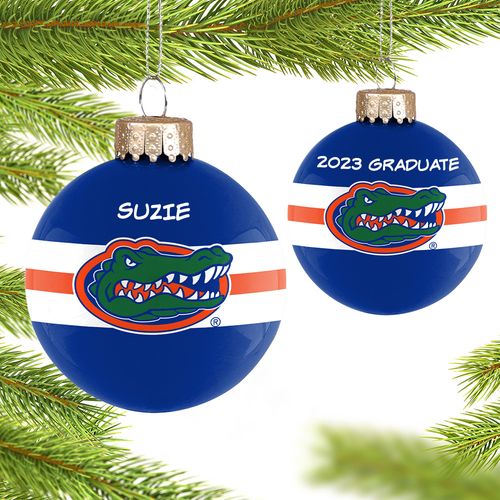 Personalized University of Florida Glass School Holiday Ornament