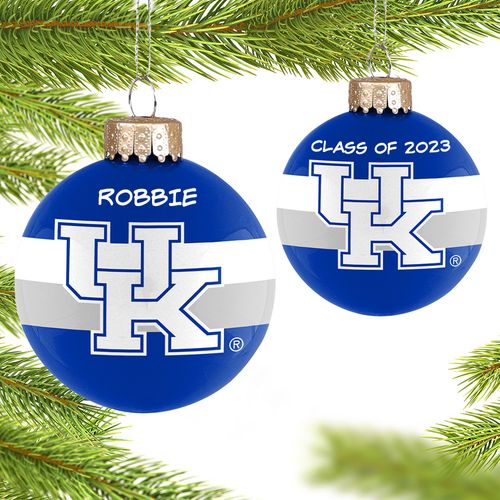 Personalized University of Kentucky Glass School Holiday Ornament
