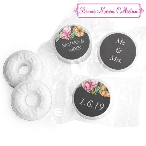 Personalized Bonnie Marcus Life Savers Mints - Wedding Flowers in Chalk