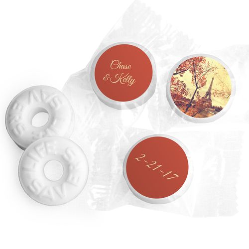 Personalized Mints Paris in the Fall Wedding Favors