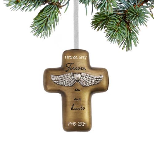 Forever In Our Hearts Cross Holiday Ornament