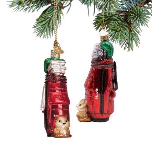 Glass Golf Bag Holiday Ornament