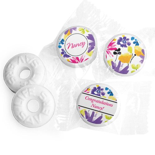Personalized Birthday Garden Blooms Life Savers Mints