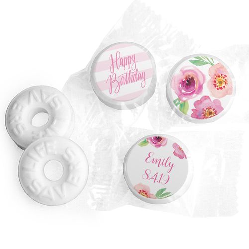 Floral Embrace Personalized Birthday LIFE SAVERS Mints Assembled