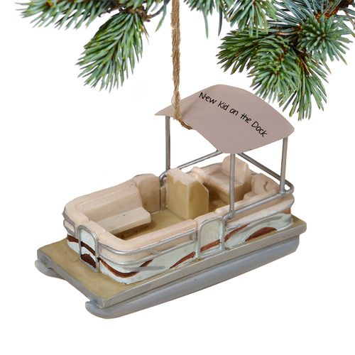 Pontoon Boat Holiday Ornament