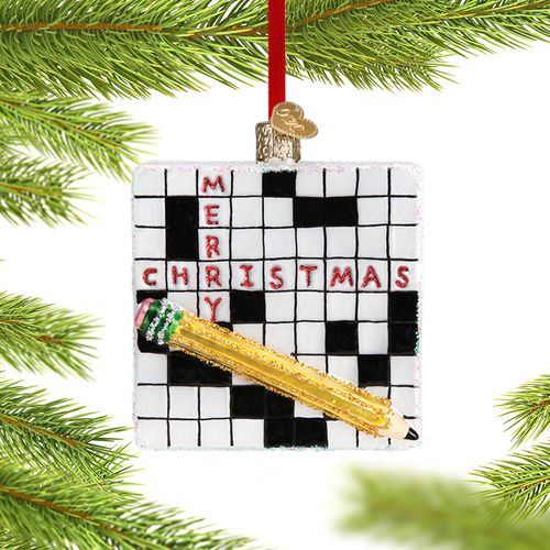 Crossword Puzzle Holiday Ornament