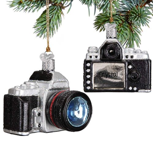 Glass Camera Holiday Ornament