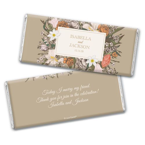 Floral Wedding Favor Personalized Chocolate Bar