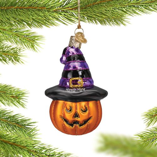 Witch Pumpkin Holiday Ornament