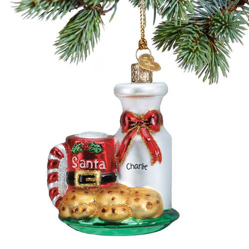 Santas Milk And Cookies Holiday Ornament