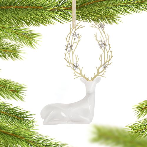 Hallmark Porcelain Deer Holiday Ornament