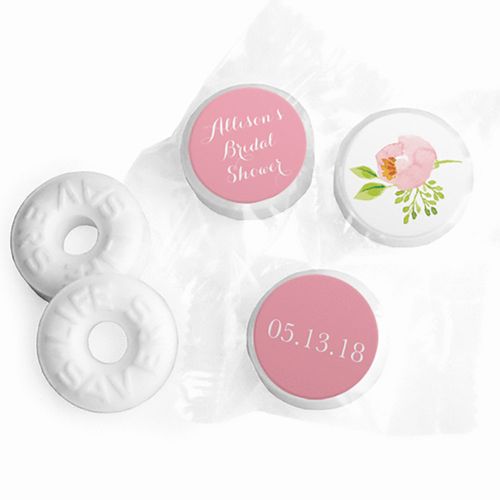 Personalized Life Savers Mints - Bonnie Marcus Wedding Pink Botanical Wreath