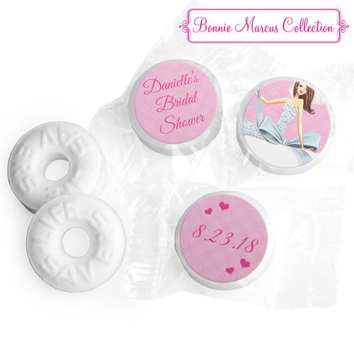 Personalized Life Savers Mints - Bonnie Marcus Wedding Beautiful Bride with Bow Brunette