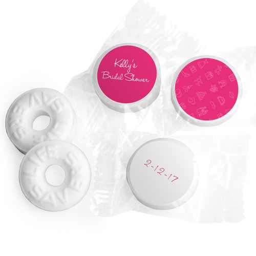 Bridal Shower Favors Personalized Pink Wedding Symbols LIFE SAVERS Mints