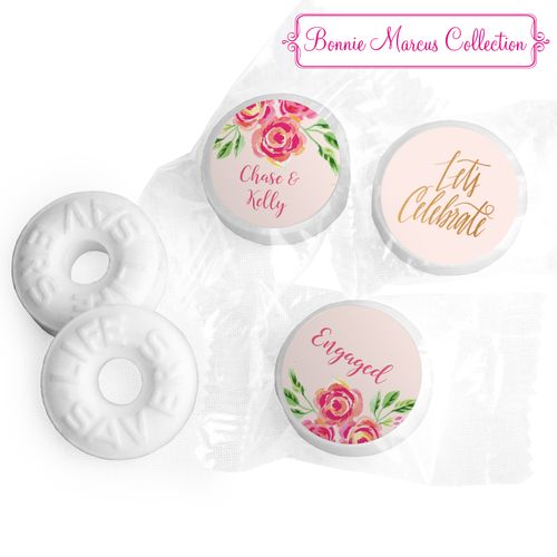 Personalized Pink Flowers Engagement LIFE SAVERS Mints Assembled