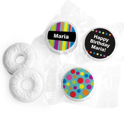 Birthday Stripes & Dots Personalized LIFE SAVERS Mints