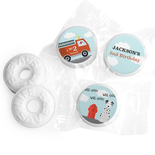Personalized Fire Truck Birthday Red Fire Truck- Life Savers Mints