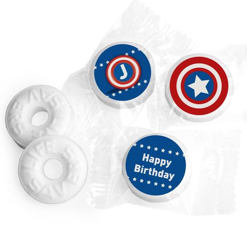 Birthday Personalized Life Savers Mints Captain America Monogram