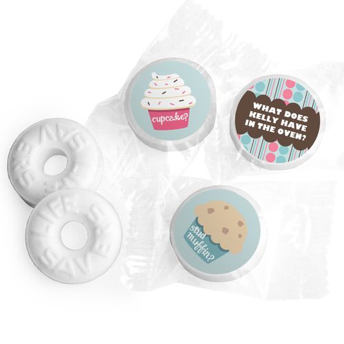 Gender Reveal Baby Shower Cupcakes Personalized Life Savers Mints