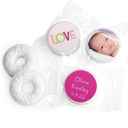 Bonnie Marcus Collection Personalized LIFE SAVERS Mints Love Girl Birth Announcement
