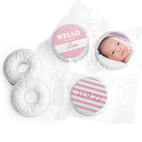 Bonnie Marcus Collection Personalized LIFE SAVERS Mints Name Tag Girl Birth Announcement