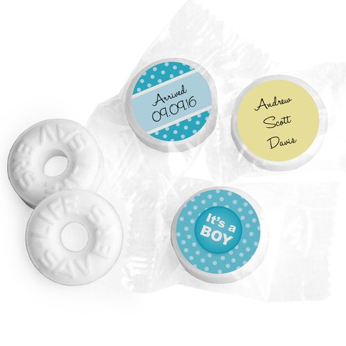 He Has Arrived Personalized Baby Boy LIFE SAVERS Mints Assembled