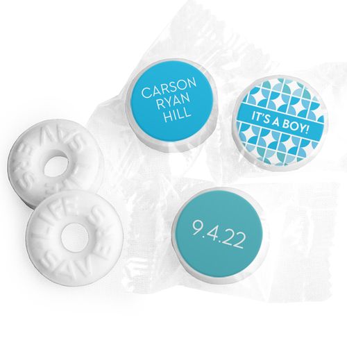 Bonnie Marcus Collection Personalized LIFE SAVERS Mints It's a Boy Hearts Birth Announcement