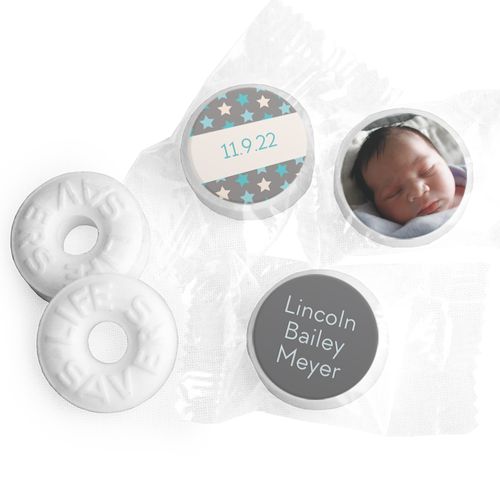 Bonnie Marcus Collection Personalized LIFE SAVERS Mints Star Boy Birth Announcement