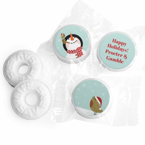 Personalized Happy Holidays Snowman Life Savers Mints