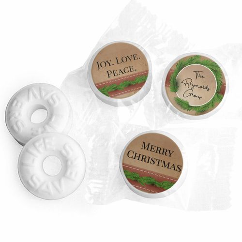 Personalized Christmas Brown Paper Packages Life Savers Mints