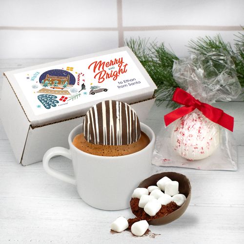 Personalized Christmas Hot Chocolate Bomb Gift Box - Merry and Bright