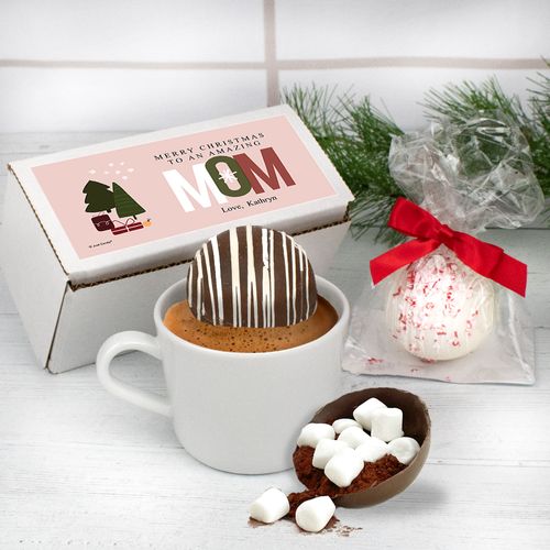 Personalized Christmas Hot Chocolate Bomb Gift Box - Merry Christmas Mom