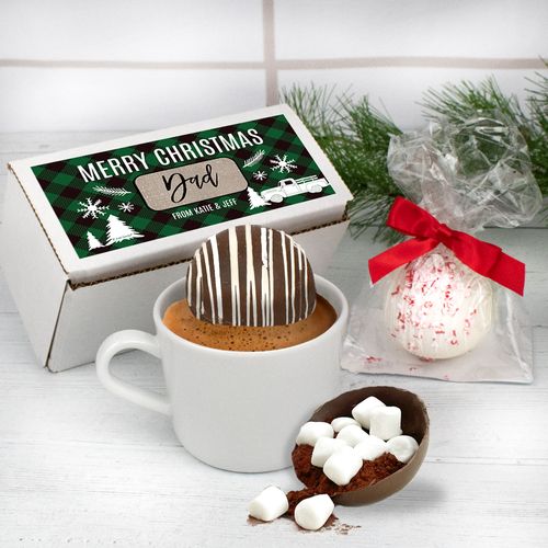 Personalized Christmas Hot Chocolate Bomb Gift Box - Merry Christmas Dad