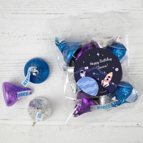 Personalized Space Birthday Candy Bag with Hershey's Kisses - Out of this World