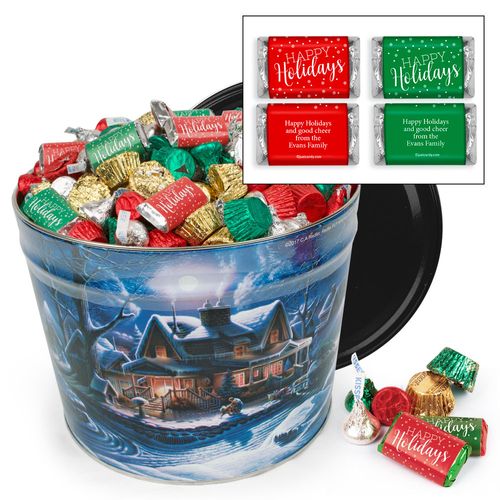 Personalized First Homecoming 12 lb Happy Holidays Hershey's Mix Tin
