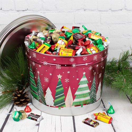 Hershey's Happy Holidays Mix Holiday Trees Tin - 8 lb