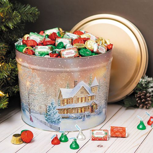 Personalized Home For The Holidays 12 lb Happy Holidays Hershey's Mix Tin