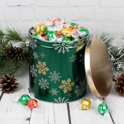 Emerald Snowfall 2.6lb Holiday Tin Assorted Lindt Truffles (95pcs)