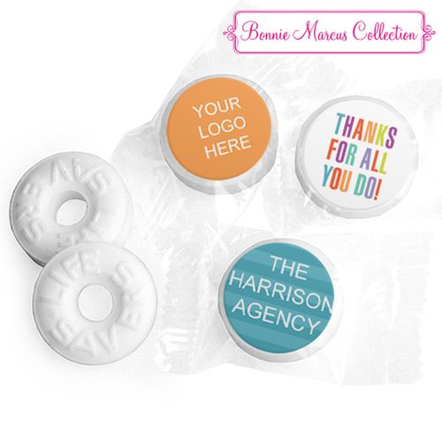 Personalized Bonnie Marcus Stripes Business Thank you Life Savers Mints