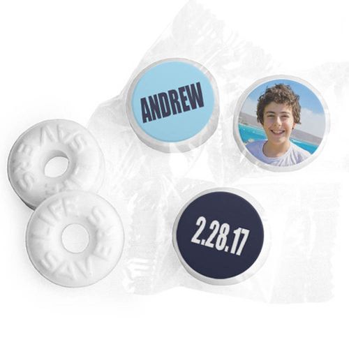 Bar Mitzvah Personalized Boldly Blue Life Savers Mints