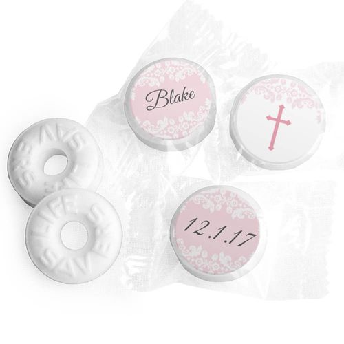 Personalized Bonnie Marcus Floral Filigree Baptism Life Savers Mints