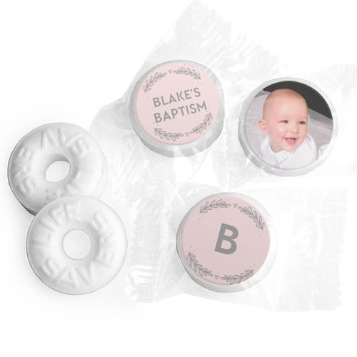 Personalized Bonnie Marcus Filigree and Heart Baptism Life Savers Mints