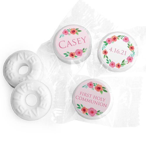 Personalized Life Savers Mints - Girl First Communion Bold Florals
