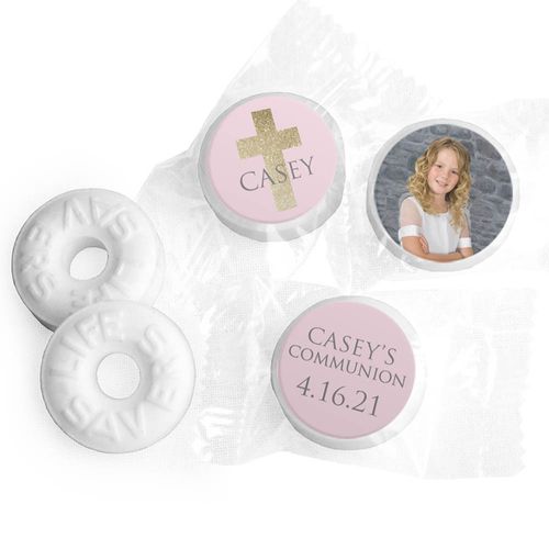 Personalized Life Savers Mints - Girl First Communion Glitter Cross