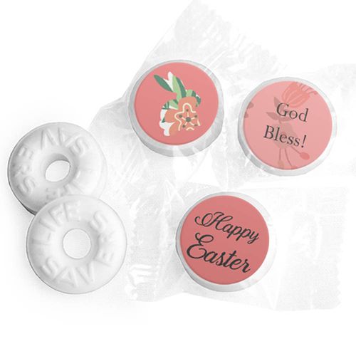 Personalized Easter Floral Bunny Life Savers Mints