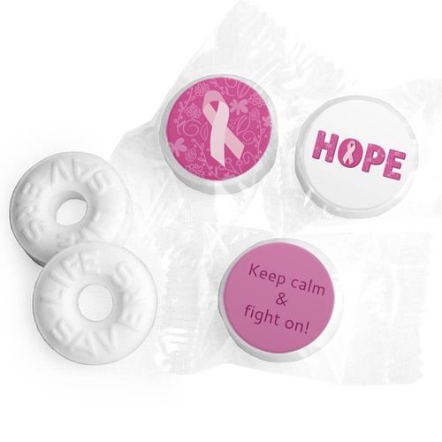 Personalized Life Savers Mints - Breast Cancer Awareness Live Love Hope