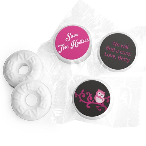 Personalized Life Savers Mints - Breast Cancer Awareness Save the Hooters