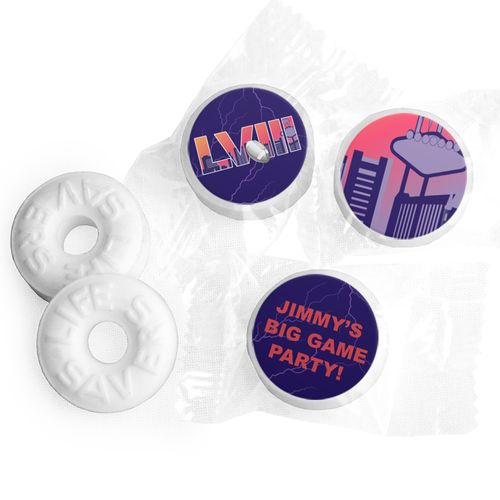 Personalized Football Party Themed Stadium Life Savers Mints