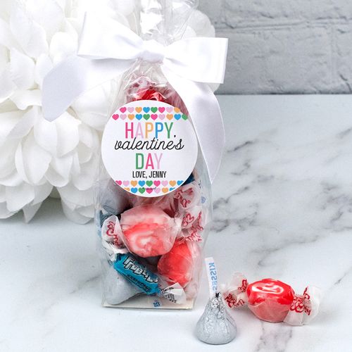 Personalized Valentine's Day Goodie Bags - Colorful Hearts
