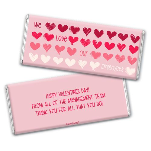 Personalized Valentine's Day Many Hearts Hershey's Chocolate Bar & Wrapper